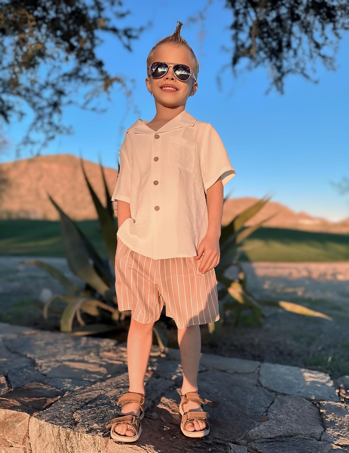 Arshiner Boys 2-Piece Summer Beach Outfits - XXL Sizes 8-14