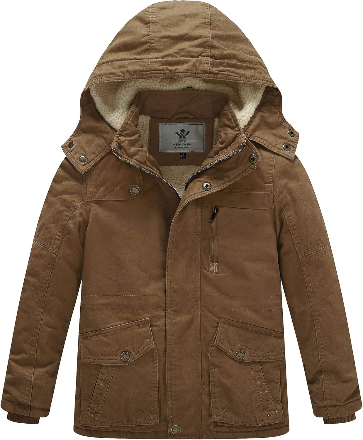 WenVen Boys Winter Thick Cotton Parka