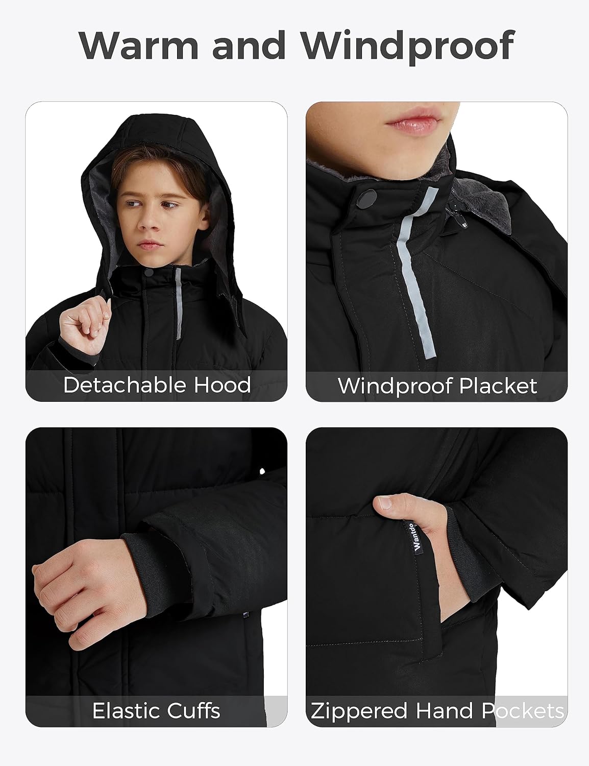 Warm Waterproof Puffer Jacket for Boys