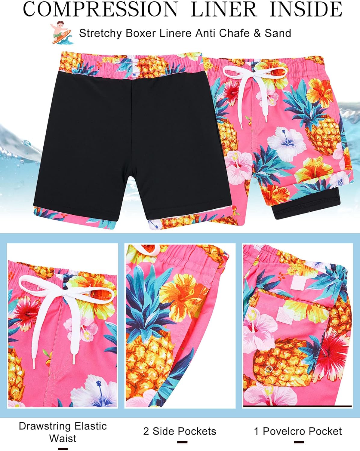 UNICOMIDEA Boys tropical Hawaiian Outfit Set forKids