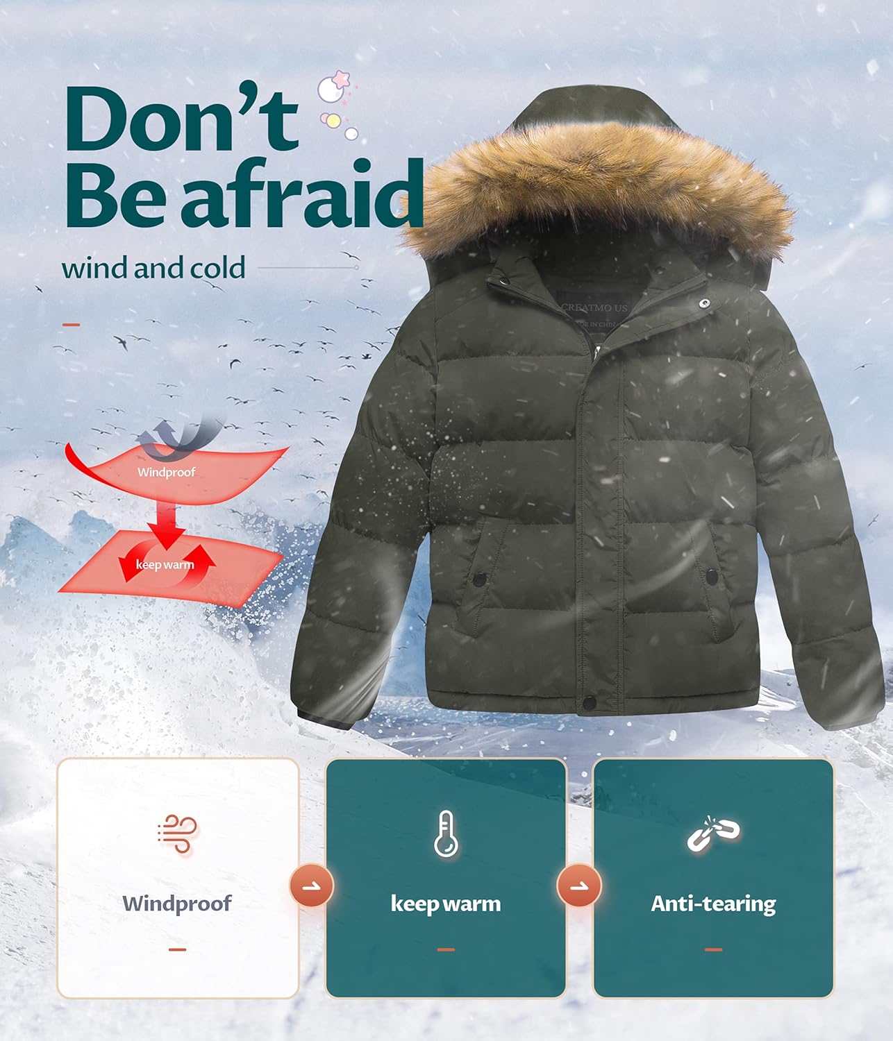 STURDY WARM BOYS WINTER COAT