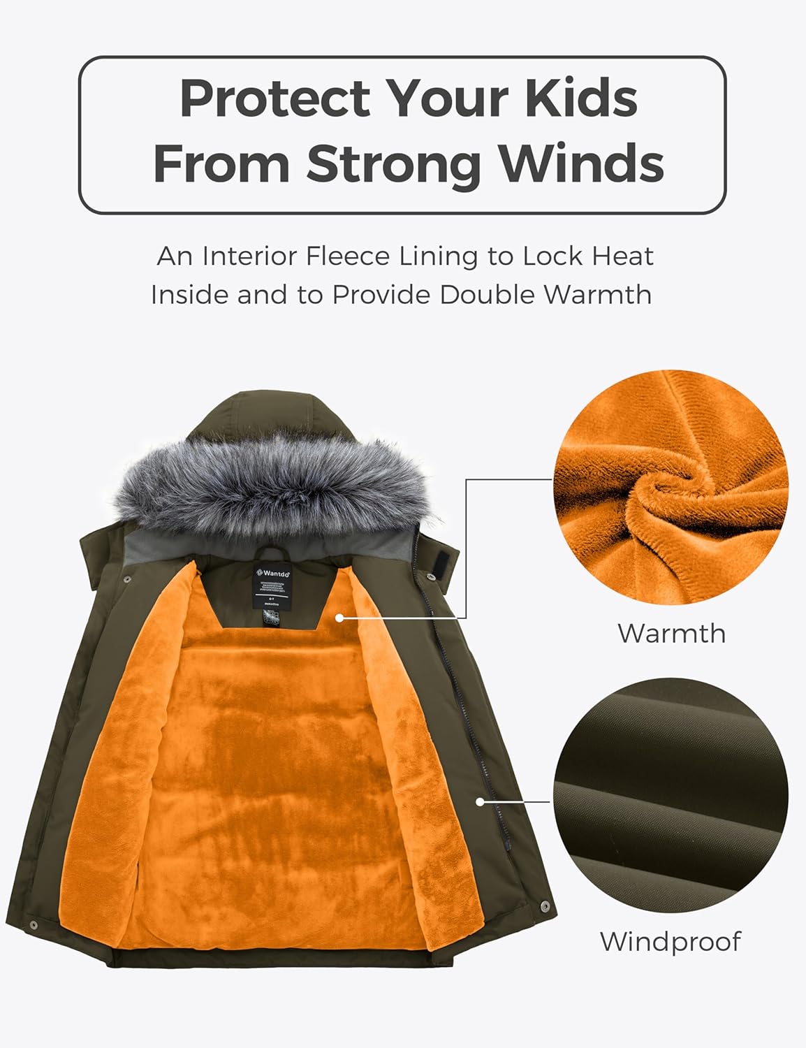 Warm Durable Winter Coat for Kids
