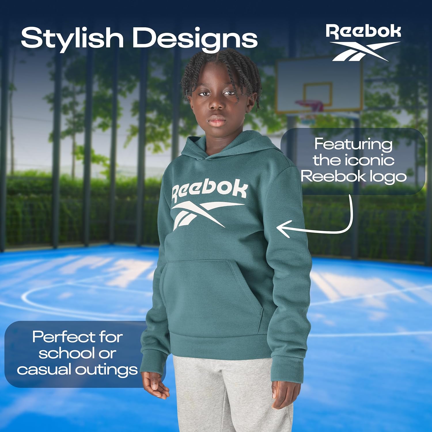 Reebok Boys Fleece Hoodie Sweatshirts 2 Pack