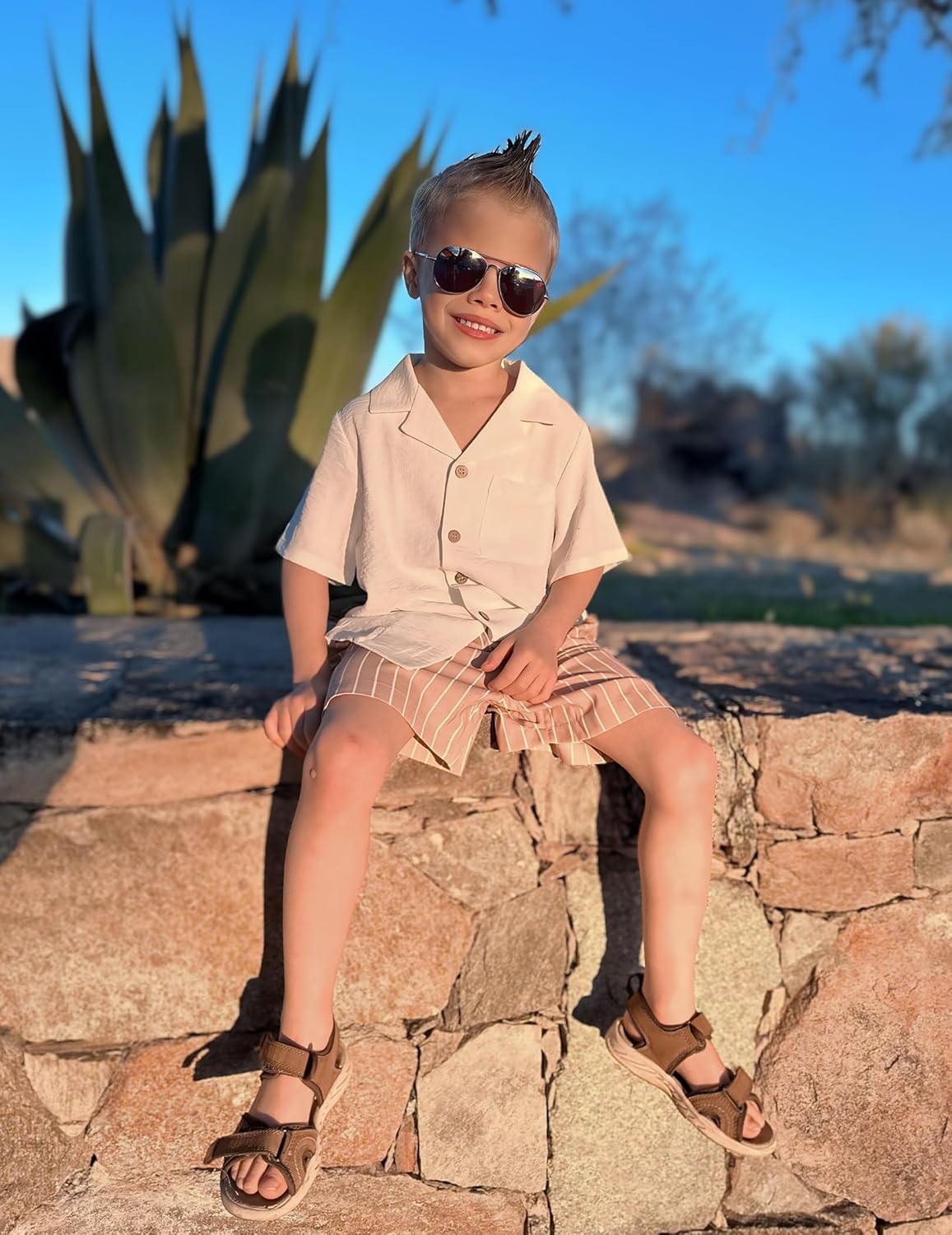 Arshiner Boys 2-Piece Summer Beach Outfits - XXL Sizes 8-14