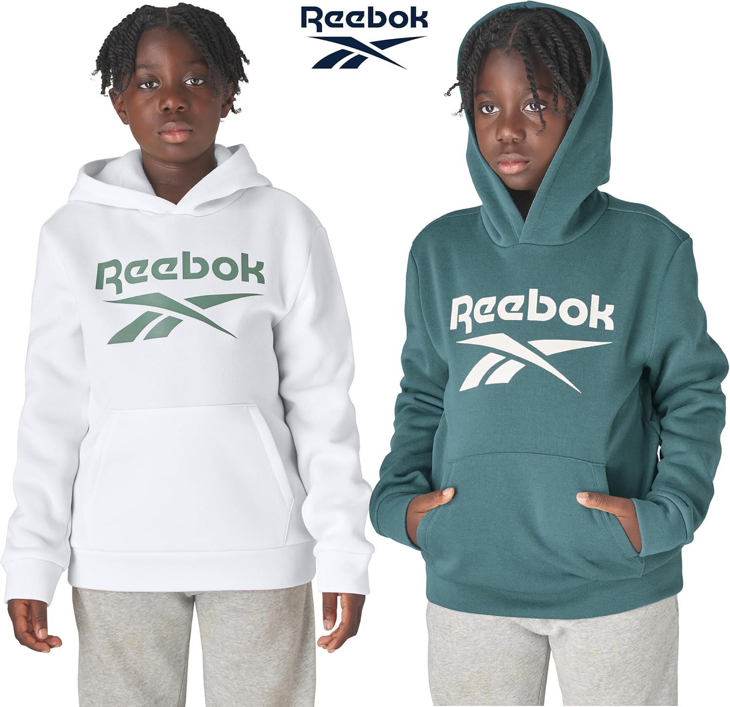 Reebok Boys Fleece Hoodie Sweatshirts 2 Pack