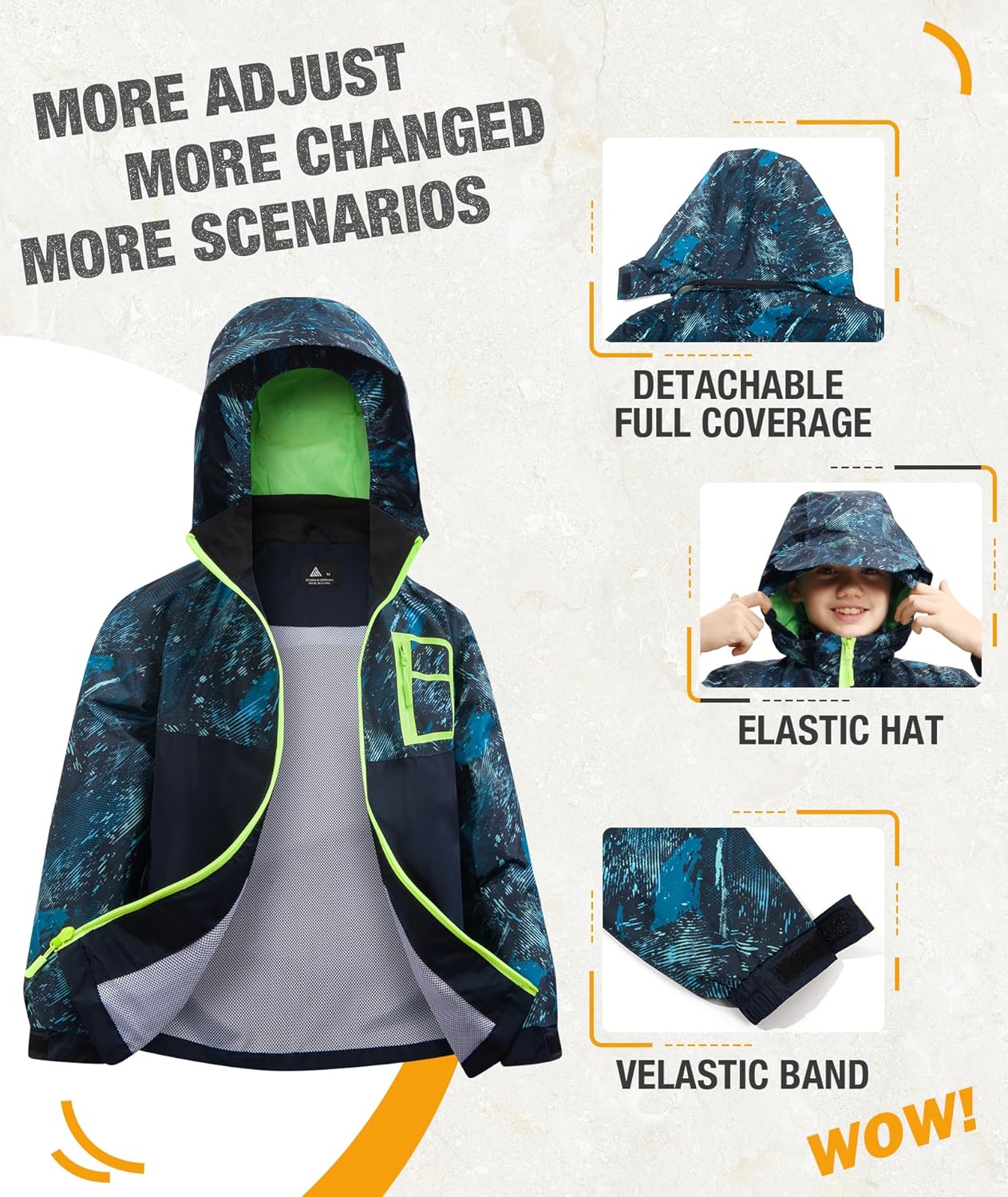 SWISSWELL Kids Rain Jacket Waterproof for School