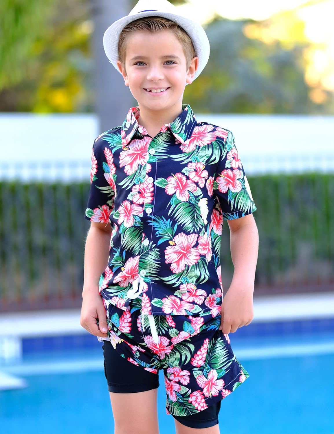 UNICOMIDEA Boys Hawaiian Outfit 2 Piece Set 1