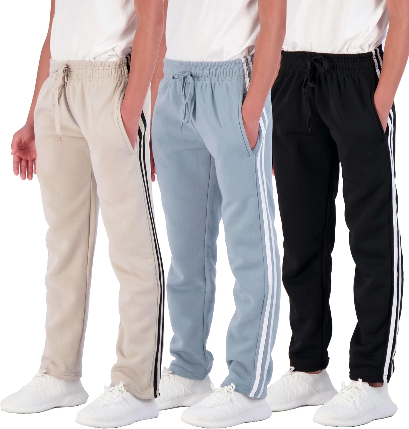 Premium Tech-Fleece 3-Pack sweatpants for Boys with Pockets