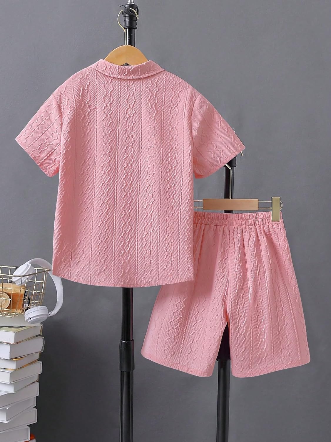 Verdusa Boys 2 Piece Linen Outfit Short Sets