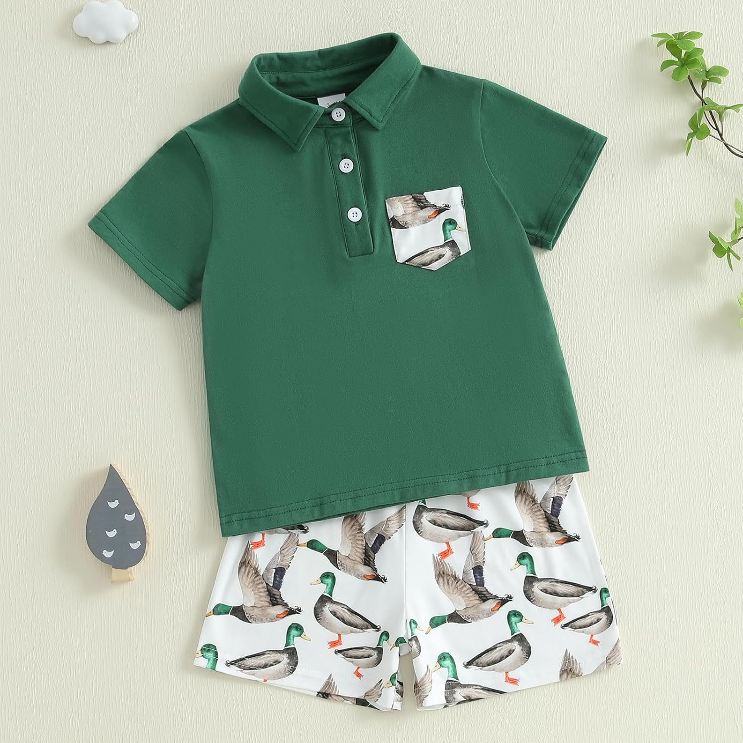 Duck Hunting Toddler Boy shorts set from Gaono