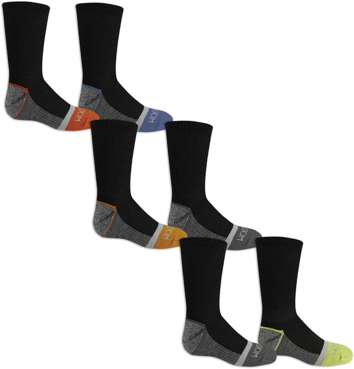 Fruit of the Loom Boys Big 6-Pack Half Cushion Crew Socks