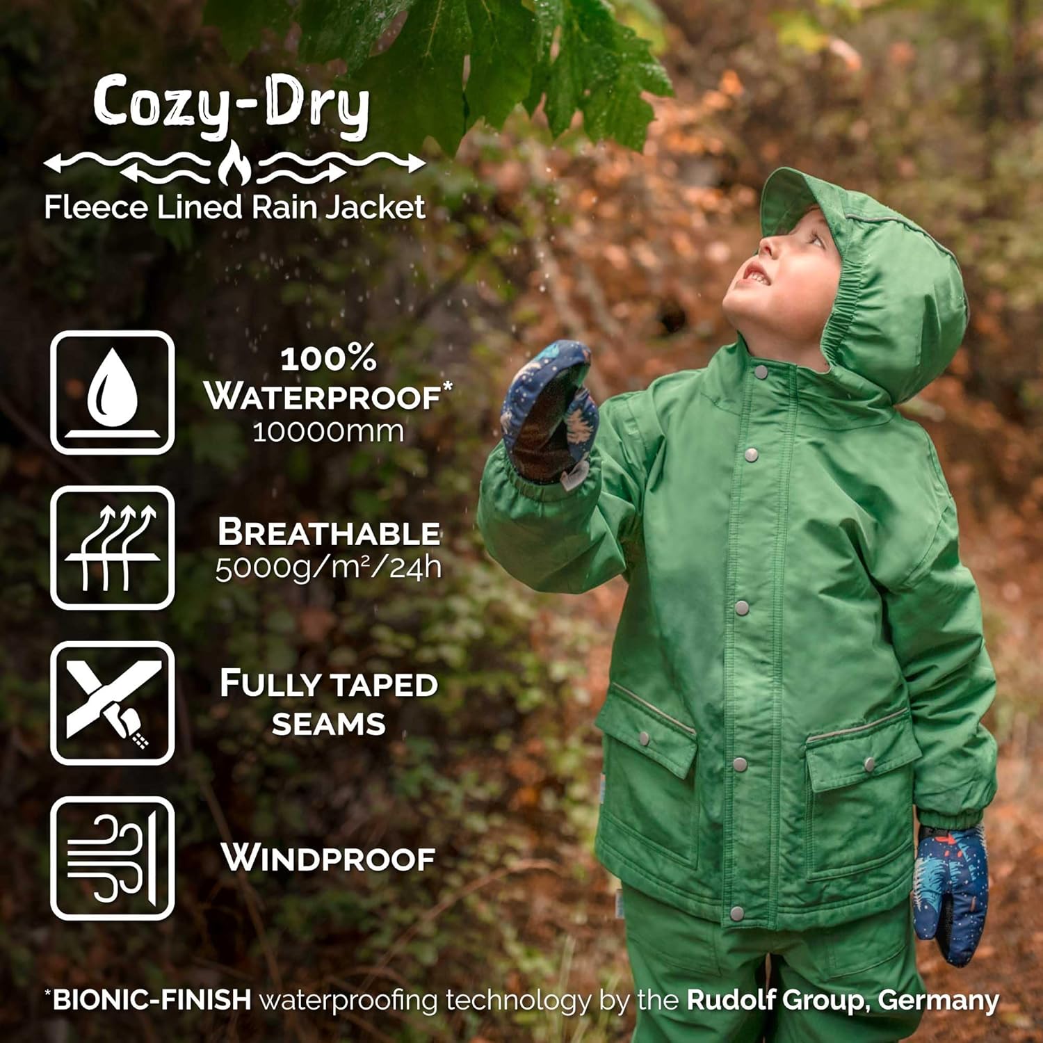 JAN JUL Waterproof Fleece Lined Rain Jacket for Kids