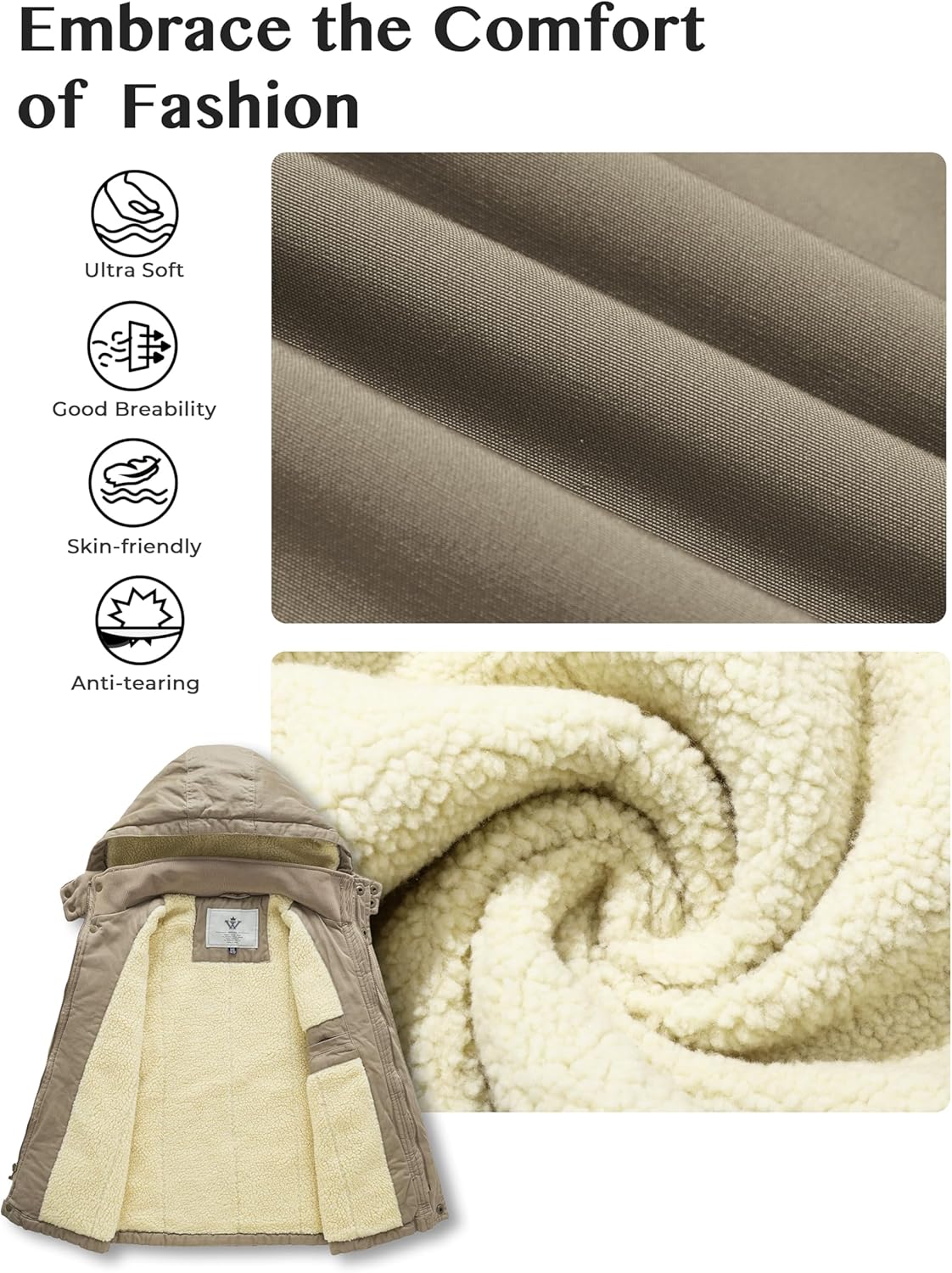 WenVen Boys Winter Sherpa JacketThick Insulation and Style