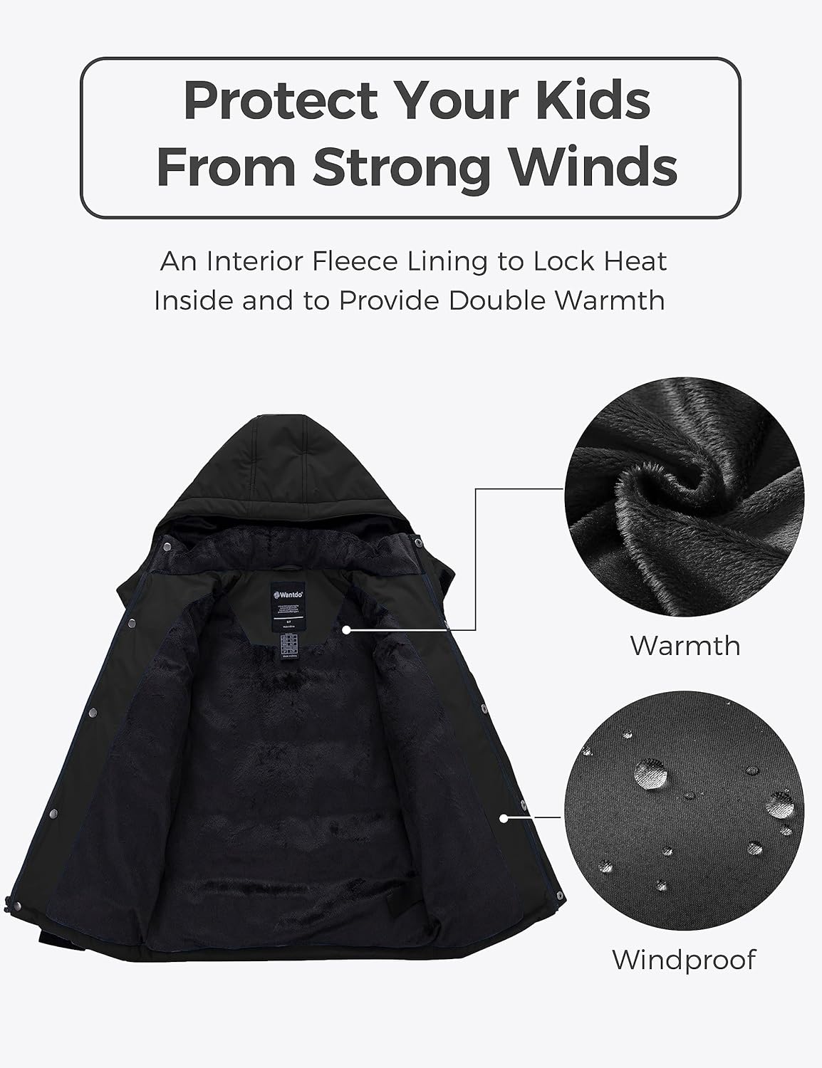 Warm Waterproof Puffer Jacket for Boys