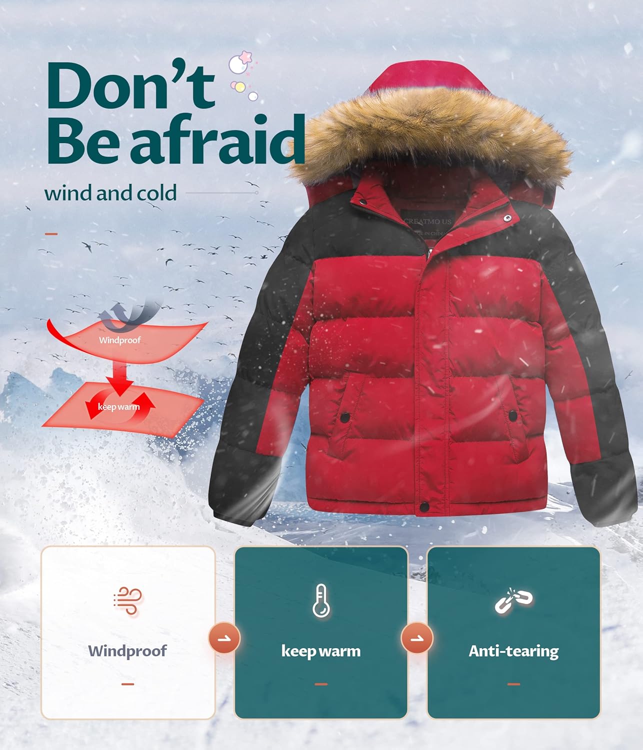 Warm Fleece Lined Water-Resistant Winter Jacket