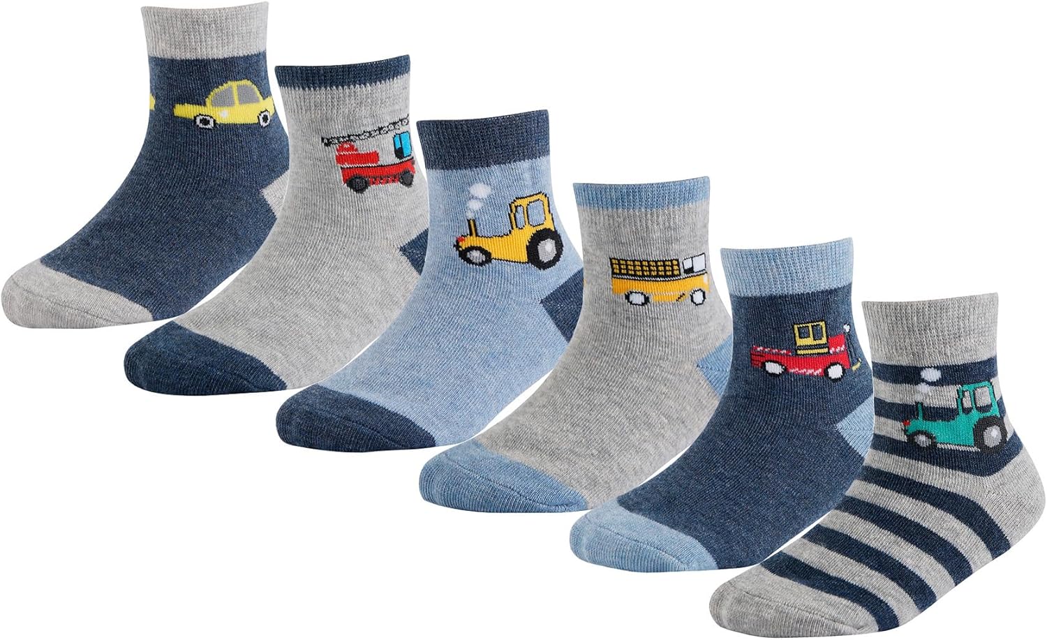 CHUNG Little Big Boys Cotton Socks with Dinosaur Pattern