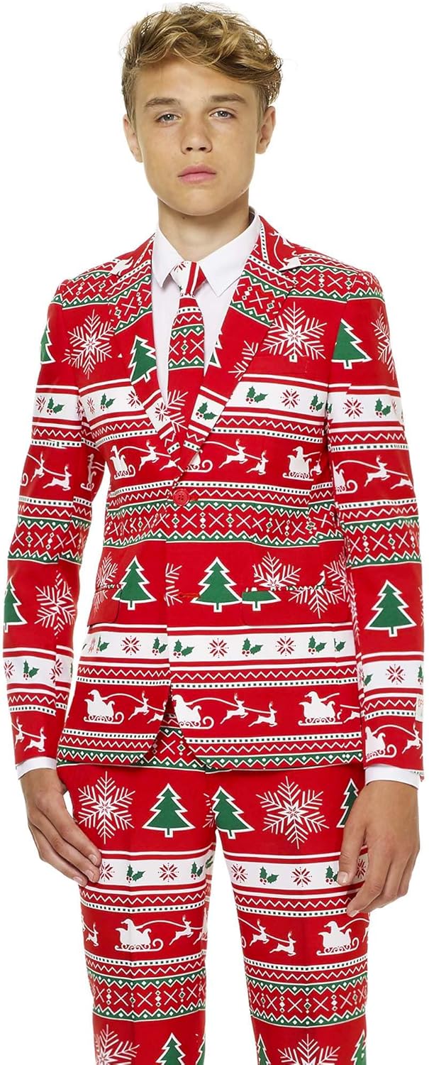 Opposuits Teen Boys Christmas Suit - Red