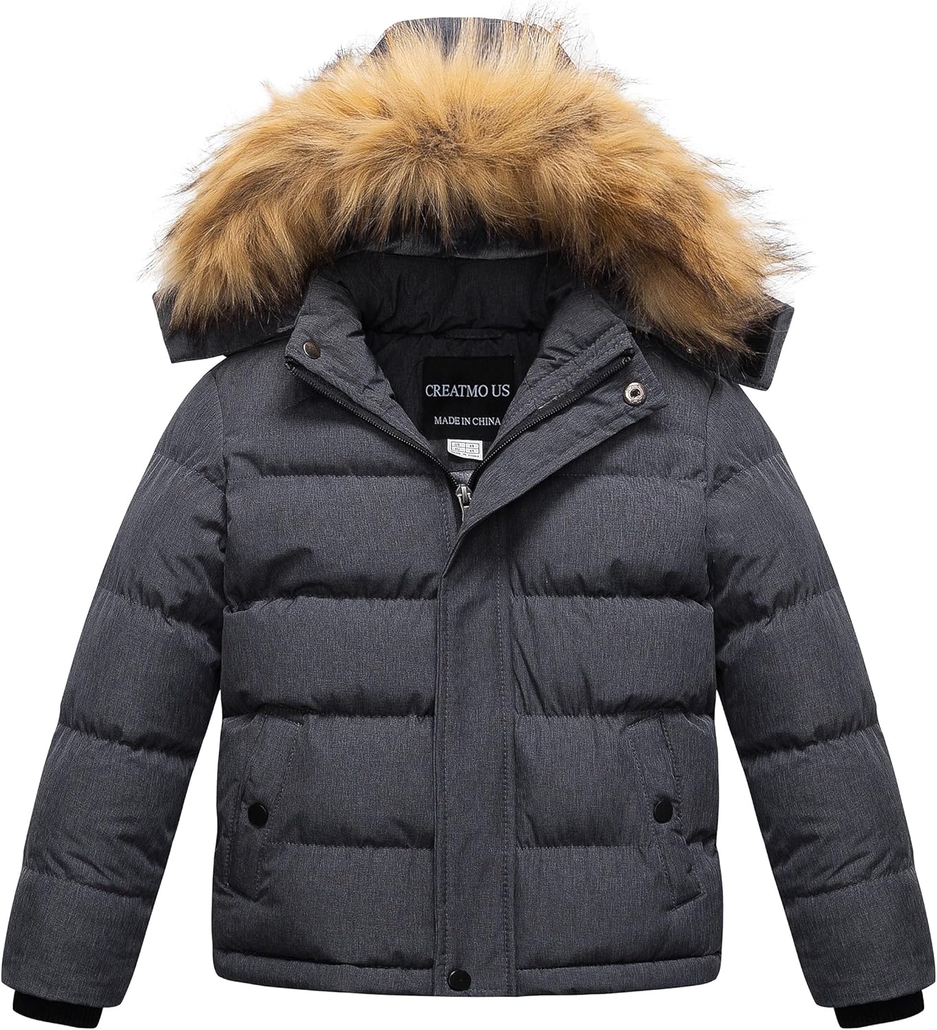 CreateMO US Boys Winter Coats jacket - Durable Wind Water Resistant