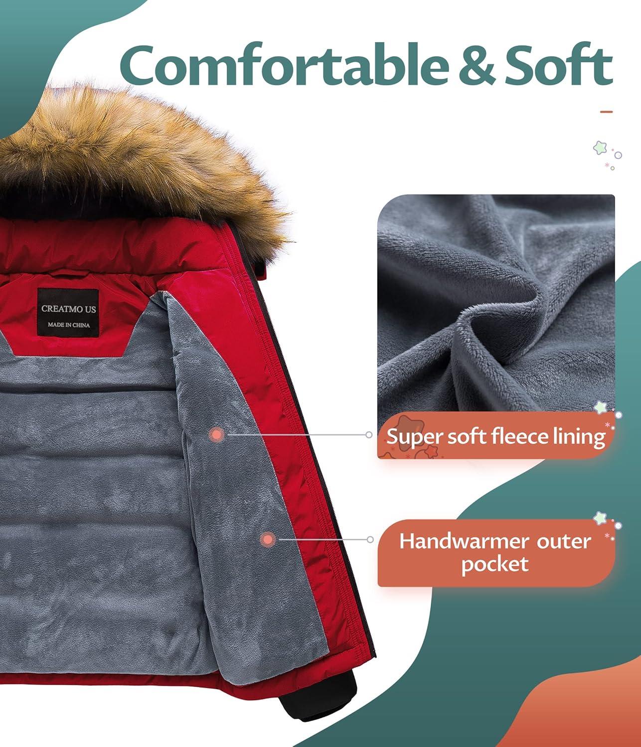 Warm Fleece Lined Water-Resistant Winter Jacket