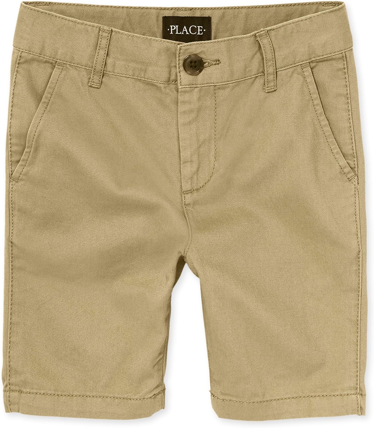 The Childrens Place Boys Stretch Chino Shorts 12 Flax Premium Fit