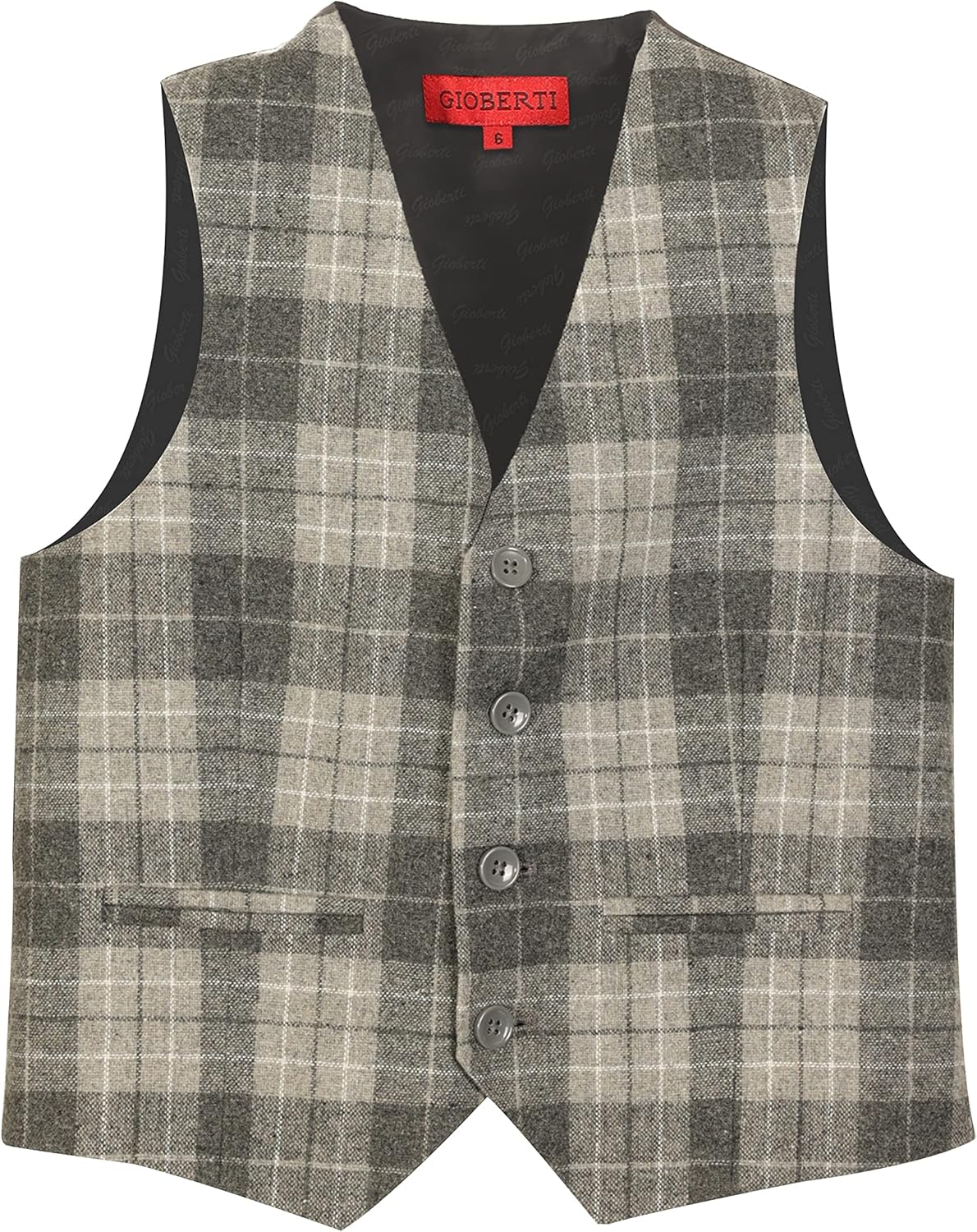 Kids Tweed Plaid Vest Pants Set